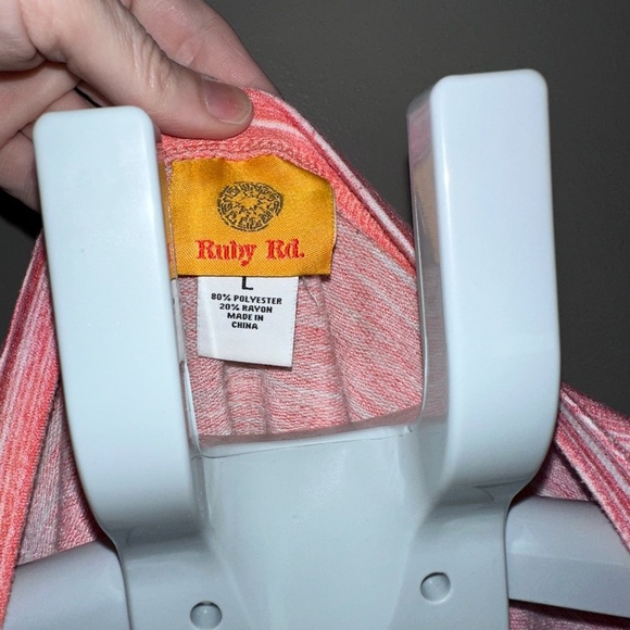 Ruby Rd. Orange Chevron Short Sleeve T-Shirt - Picture 4 of 4